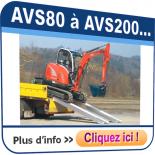 AVS 80 à AVS 200 - Rampes en aluminium pour pneumatiques et chenilles CAOUTCHOUC