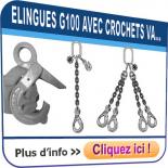 Elingues chaîne CROSBY PLATINUM G100 avec crochets AUTOMATIQUES