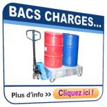 Bacs de rétention galvanisés manutentionnables chargés