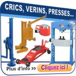 Crics hydrauliques, Vérins hydrauliques, Presses d'atelier