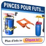 Pinces pour fûts métalliques et plastiques