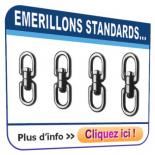 Emerillons zingués et inox (non rotatifs sous charge)