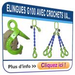 Elingues chaîne CROSBY PLATINUM G100 avec crochets AUTOMATIQUES