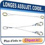 Longes d'assujettissement en CORDE