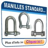 Manilles de levage STANDARDS Droite et Lyre