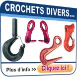 Crochets coulissants, Crochets à tige, Crochets pour fûts