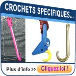 Crochets divers : ouverture à distance, treillis soudés, crochet de boucher