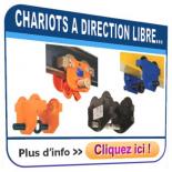 Chariots porte-palan à direction libre par poussée