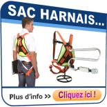 Harnais avec longe intégrée et sac de rangement