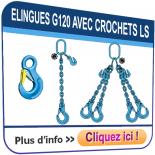 Elingues chaîne G120 crochets à LINGUET