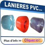 Lanières PVC en rouleaux de 50 m - Largeur 100 mm à 570 mm
