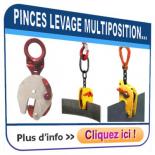 Pinces à tôles multipositions pour levage VERTICAL et HORIZONTAL