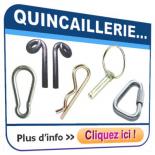 Mousqueton, Goupille, Chape mâle, Chape à souder, Etrier pour tube, Queue de cochon, Chape de tringlerie, Maillons rapides