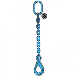 Elingue chaîne 1 brin G121VA GRADE 120 avec crochet de sécurité à verrouillage automatique - CMU 2,36 t à 8 t