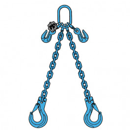 Elingue chaîne 2 brins RÉGLABLES G122LSR GRADE 120 avec crochets à linguet de sécurité - CMU 3,35 t à 17,5 t