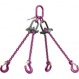 Elingue chaîne 4 brins RÉGLABLES Ø 4 mm RUD MINILIFTER avec crochets à linguet - CMU 1320 kg