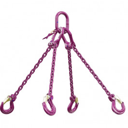 Elingue chaîne 4 brins FIXES Ø 4 mm RUD MINILIFTER avec crochets à linguet - CMU 1320 kg 