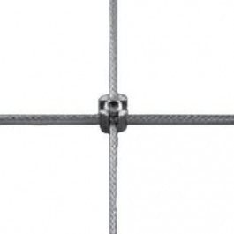 Serre-câble croisé simple inox pour câble Ø 3 & 4 mm avec fixation murale taraudée M8