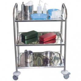 885*637 - Servante INOX à 3 plateaux qualité médicale - Capacité 60 kg 