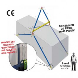 Kit lève container de 15 pieds, 20 pieds ou 40 pieds - Capacité de 10 t à 30 t