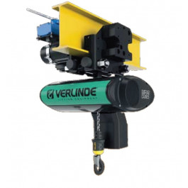 Palan électrique à chaîne VERLINDE EUROCHAIN VX Triphasé 400 Volts avec CHARIOT MOTORISÉ - Capacité 63 kg à 2500 kg