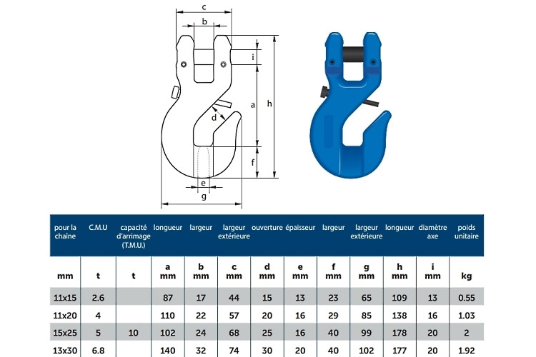 Suspension 1 Brin 8 Mm - Chaîne Galvanisée EN818-4 Avec