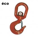 Crochet à linguet tôle 'éco' CSEC acier CARBONE avec émerillon (NON ROTATIF SOUS CHARGE) - Capacité 0,8 t à 5 t