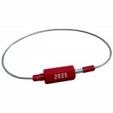 252ECR2025 - Câble d'identification inviolable ROUGE gravé 2025
