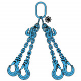 Elingue chaîne 4 brins RÉGLABLES G124LSR GRADE 120 avec crochets à linguet de sécurité - CMU 5 t à 26,5 t