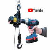 Treuil compact et portable PULLEY-MAN – Autonome, levage jusqu'à 600 kg