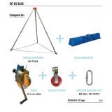 Kit de base avec trépied, treuil 20m, poulie et connecteur