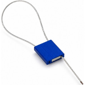 252CSB - Scellé de sécurité en câble Ø2,5x250 boitier 26x22x6 | BLEU