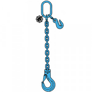 Elingue chaîne 1 brin RÉGLABLE G121LSR GRADE 120 avec crochet à linguet de sécurité - CMU 2,36 t à 12,5 t