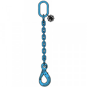 Elingue chaîne 1 brin G121VA GRADE 120 avec crochet de sécurité à verrouillage automatique - CMU 2,36 t à 8 t
