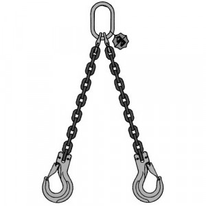 Elingue chaîne 2 brins CROSBY PLATINUM G100 avec crochets à linguet de sécurité - CMU 2 t à 26,5 t