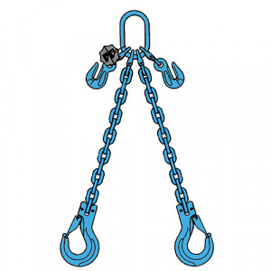 Elingue chaîne 2 brins RÉGLABLES G122LSR GRADE 120 avec crochets à linguet de sécurité - CMU 3,35 t à 17,5 t