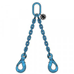 Elingue chaîne 2 brins G122VA GRADE 120 avec crochets de sécurité à verrouillage automatique - CMU 3,35 t à 11,2 t