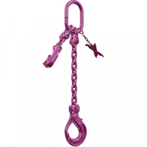 Elingue chaîne RUD ICE GRADE 120 1 brin RÉGLABLE avec crochet de sécurité à verrouillage automatique ICE-IAGH - CMU 1,8 t à 12,5 t