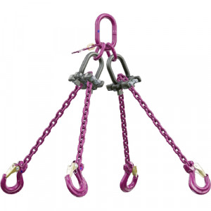 Elingue chaîne 4 brins RÉGLABLES Ø 4 mm RUD MINILIFTER avec crochets à linguet - CMU 1320 kg