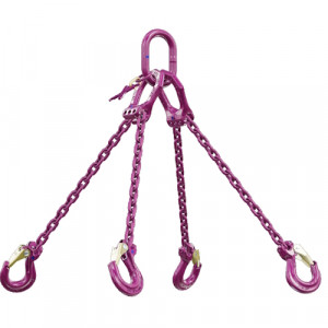 Elingue chaîne 4 brins FIXES Ø 4 mm RUD MINILIFTER avec crochets à linguet - CMU 1320 kg 