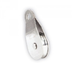 Poulie simple à flasques oscillants en inox et réa en aluminium