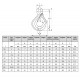 Crochet simple à chape CSC GRADE 80 avec linguet - Capacité 0,8 t à 15,5 t