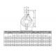 Crochet à chape INOX CSCI GRADE 50 avec linguet de sécurité - Capacité 0,5 t à 2,7 t