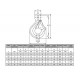 Crochet à chape INOX CSCI GRADE 50 avec linguet de sécurité - Capacité 0,5 t à 2,7 t