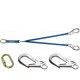 Longe sangle absorbeur double LSAD301051 avec 1 connect. manuel acier M10 ouv. 17 mm et 2 connect. auto acier M51 ouv. 60 mm