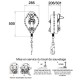 Antichute à rappel automatique NSTS avec manivelle de récupération et câble acier galvanisé - Longueur 20 m