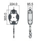 Antichute à rappel automatique avec sangle polyester 25 mm - Longueur 12,00 m