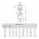 Crochet à verrouillage automatique XLE GRADE 80 avec émerillon monté sur roulement (ROTATIF SOUS CHARGE) - Capacité 1,12 t à 8 t