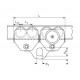 Chariot porte-palan HTG à direction par chaîne avec vis à oeillet - Capacité 20 t