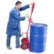 Diable ergonomique pour fûts plastiques et métalliques à rebords 220 litres - Capacité 350 kg 